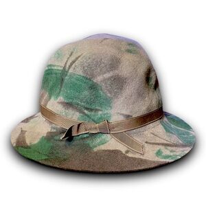 Vintage 1970s Columbia Sportswear Wool Cloche Hat Camouflage 7 1/4” Made In USA
